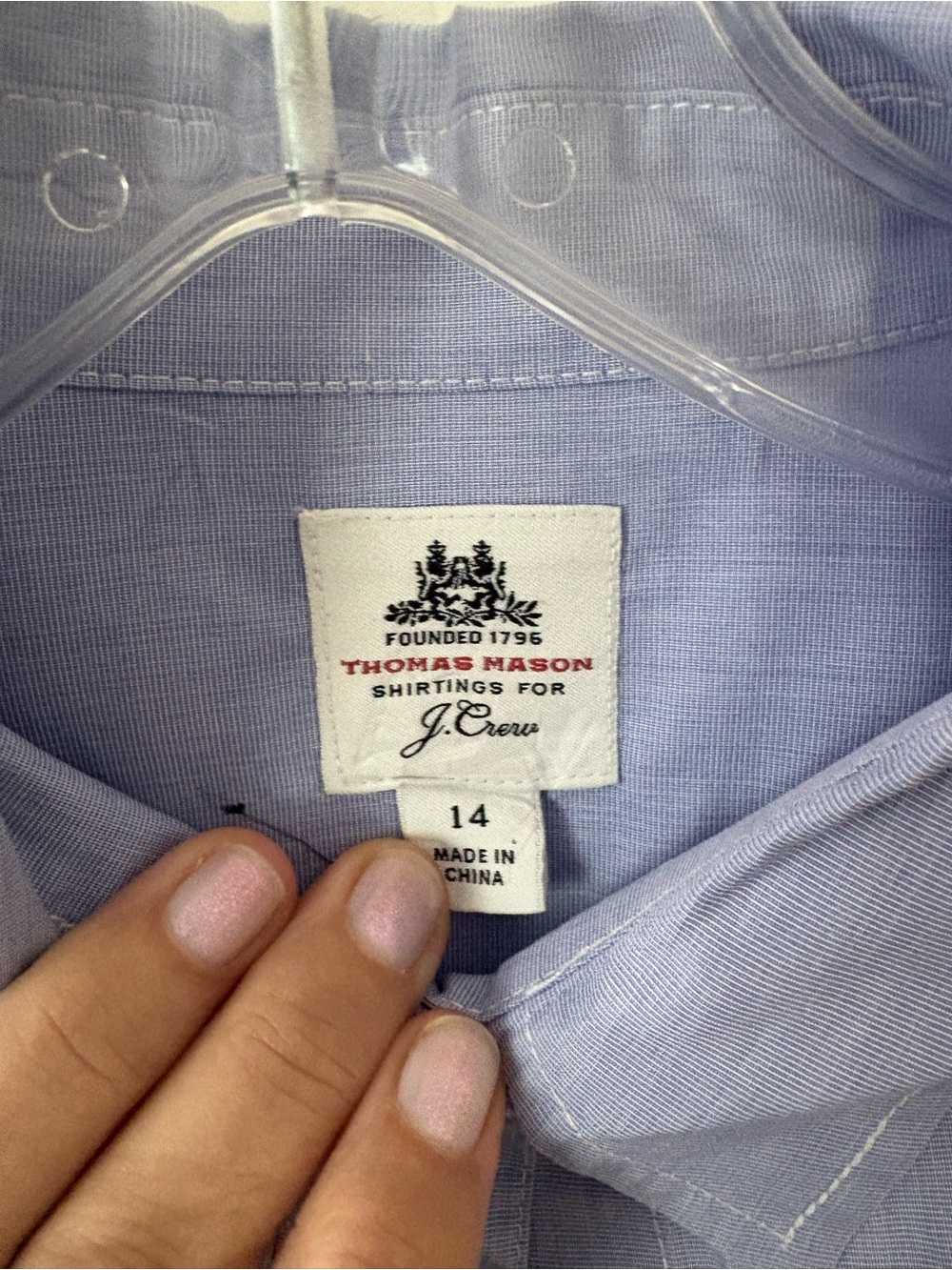 J.Crew Thomas Mason Tie-Waist Button-Up Shirt Blue Size 14 J8631 - Picture 6 of 12